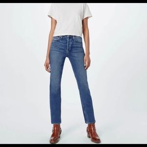 Re/Done high rise ankle crop jeans